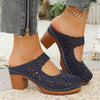 Women's Hollow Out Chunky Heel Mules Slip On Clogs For Beach Vacation Daily Commute Shopping Outdoor Summer Wear Sporty Hollow Out